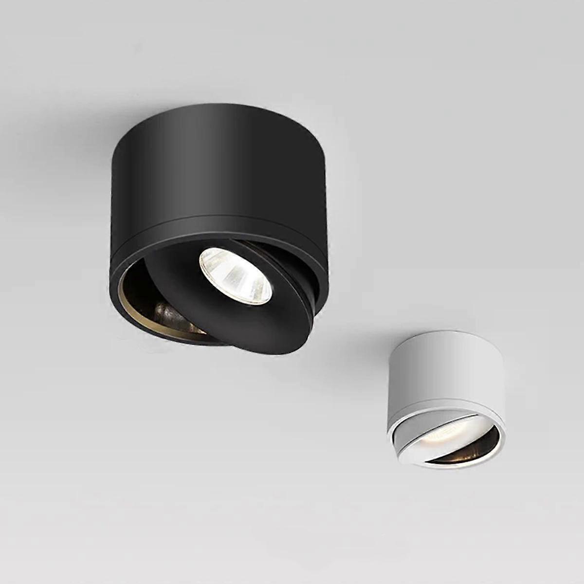 Dimmable LED Downlight Ceiling Light Surface Mounted AC110V 220V 7W 10W 12W Indoor White/Black Ceiling Lamp Rotatable COB Spot