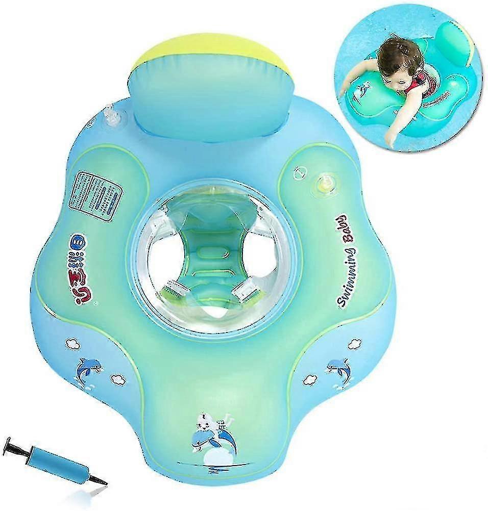 Swimming Float Safe Seat, Newborn Baby Learn To Swim Inflatable Trainer - Inflatable Baby Pool Float(includes An Air Pump) (5-18 Months)