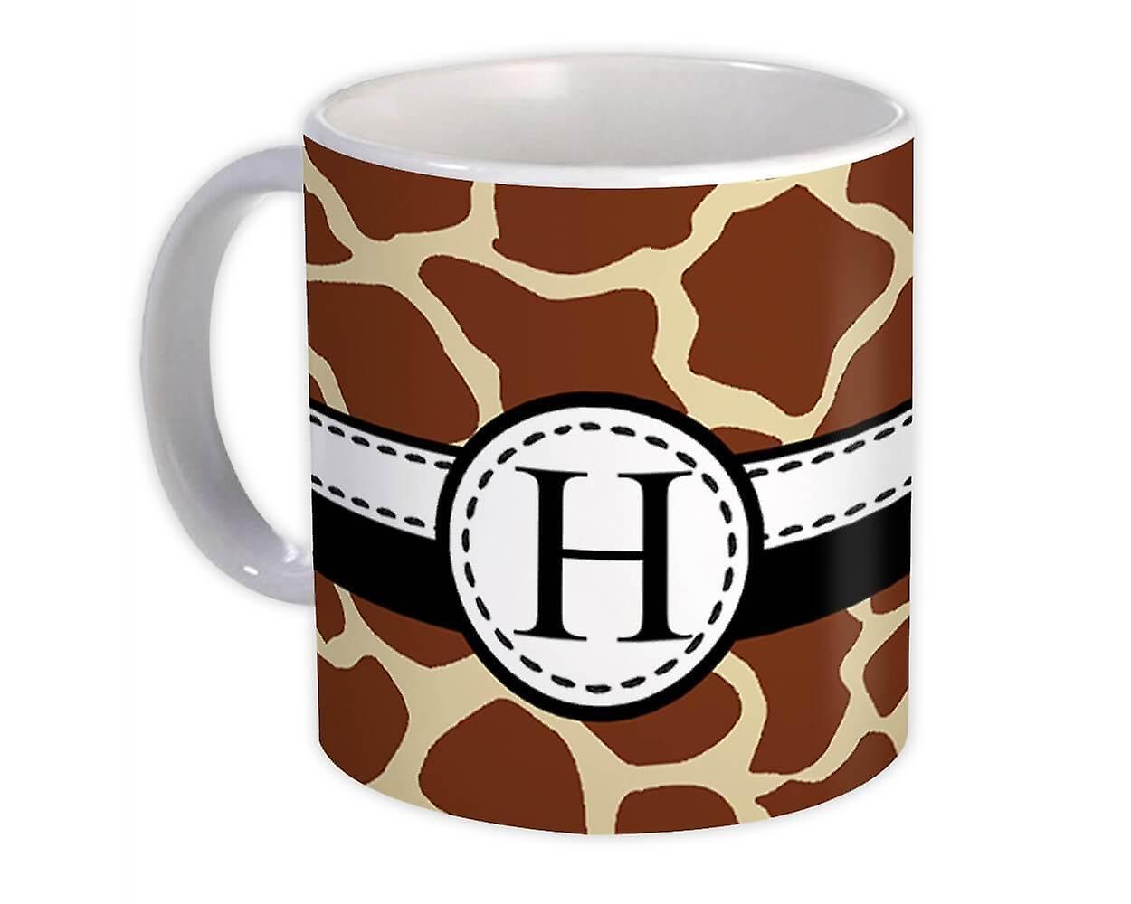 Gift Mug: Monogram Letter H Giraffe