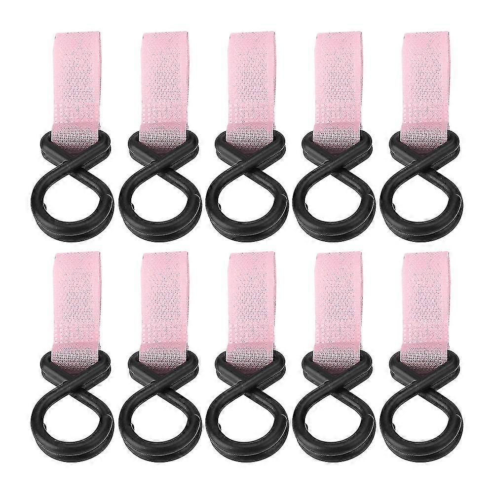 10pcs/set Stroller Hook Multi Purpose Hooks Hanger For Baby Diaper Bags(pink)