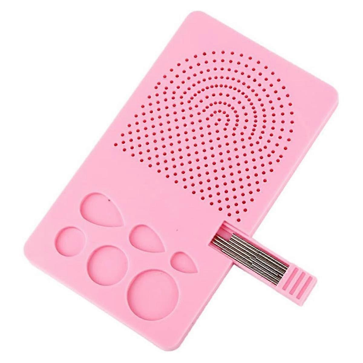 Guide Quilling Board Portable Quilling Knitting Board Paper Grid Guide Winding Disc with Pins Storage Box Pink