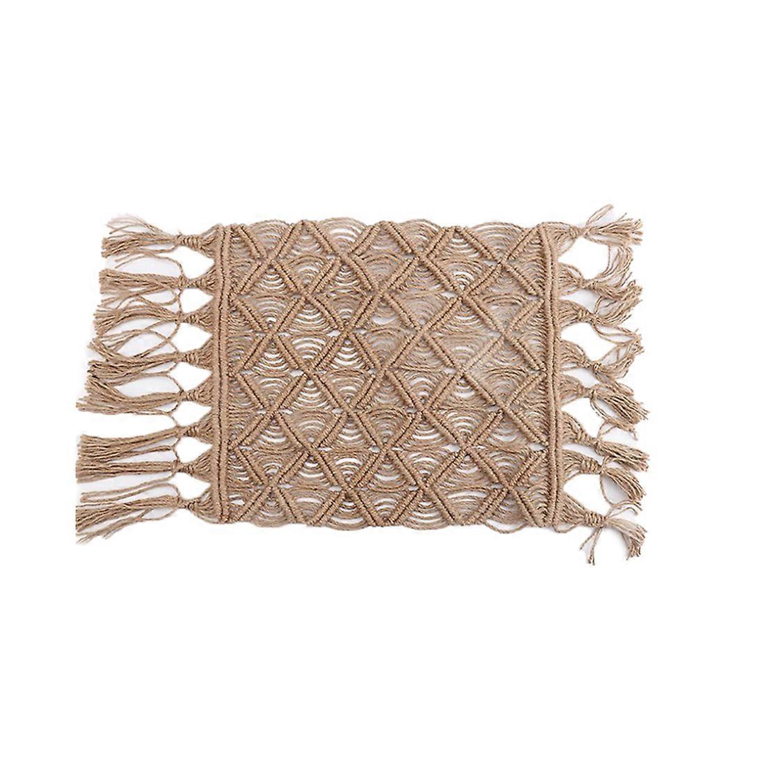 Bohemian cotton rope woven table runner macaroon coaster