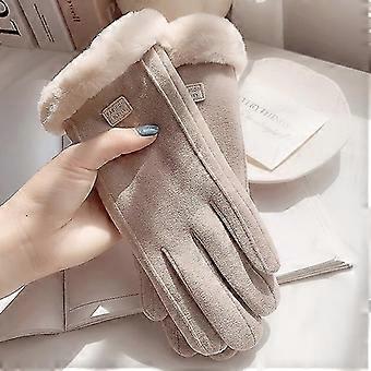 Dames Winter Nieuwe Merino Schapenvacht Lederen Handschoenen Houten Gesp Elegant Cadeau Zekai