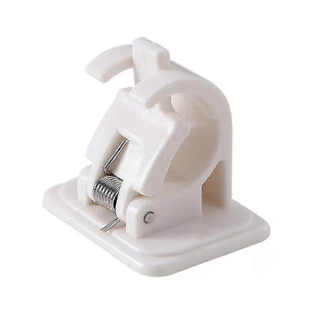 2 Pcs Nail-Free Adjustable Rod Bracket Holders Self-Adhesive Hook Curtain Pole Bracket