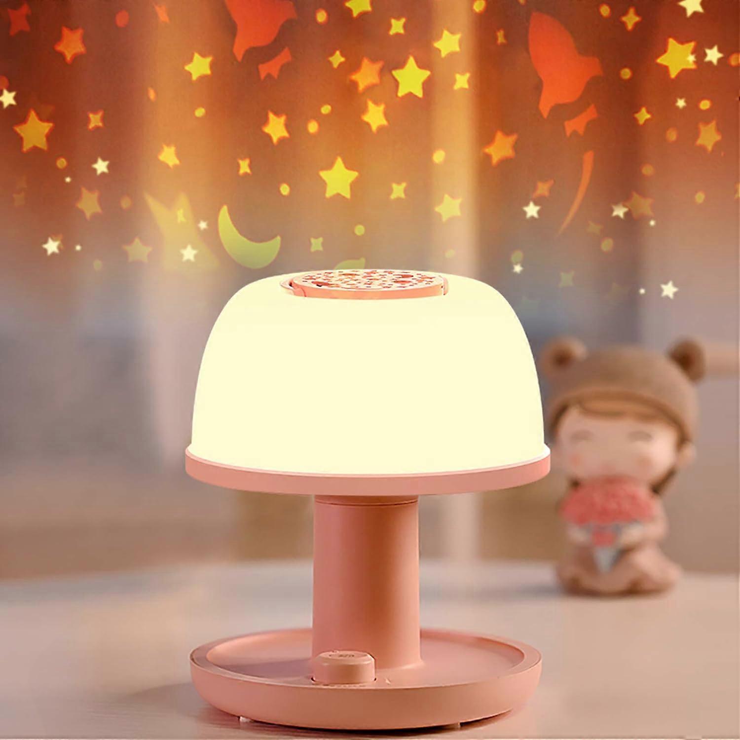Toddler Night Light Lamp, Dimmable LED Bedside Lamp with Star Projector,Color Changing,Portable Rechargeable Gifts for Bedroom