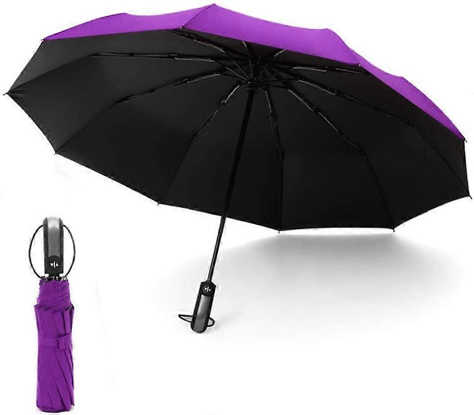 Strong, Windproof E for Heilwiy Women Men Automatic Compact Foldable Travel Umbrella