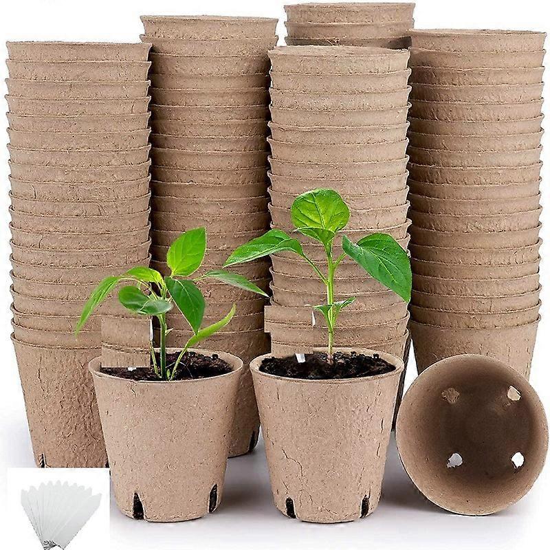 50 Pieces Biodegradable Pots, Biodegradable Seedling Pot, Peat-free Fiber Pots