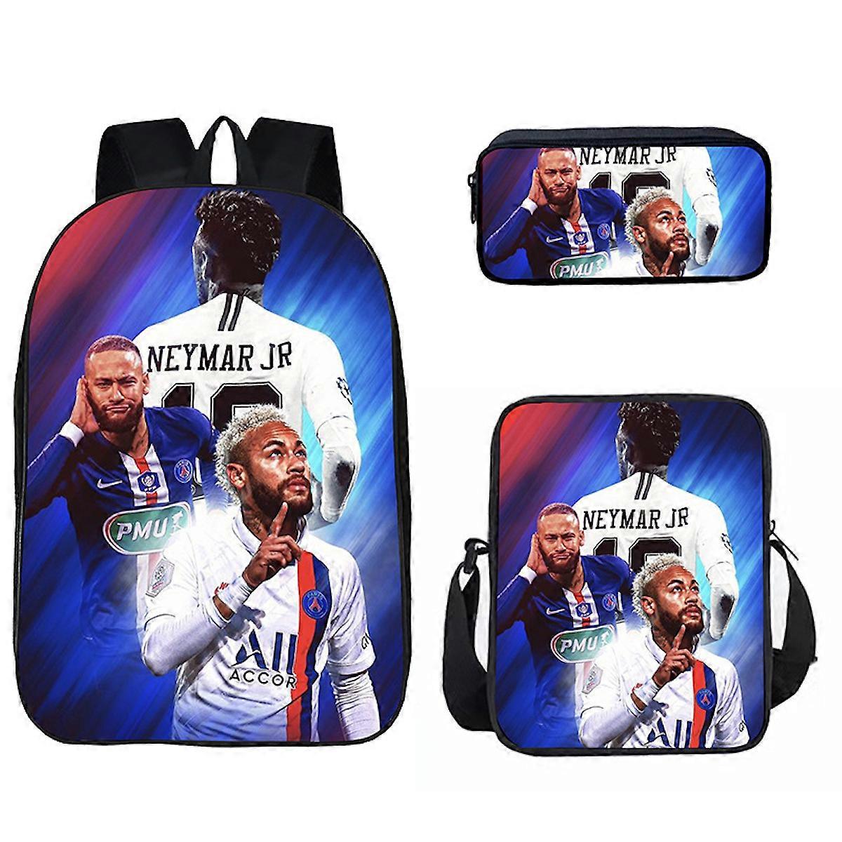 3Pcs/SetNeymar Schultasche Rucksack Schüler Buch Tasche Causl Tagesrucksack für Mädchen Jungenmit Umhängetaschen Federmäppchen