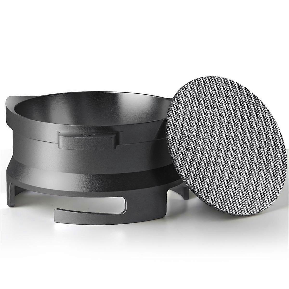 54mm Dosing Funnel and Puck Screen Set, Aluminum Espresso Funnel, for Portafilters Black