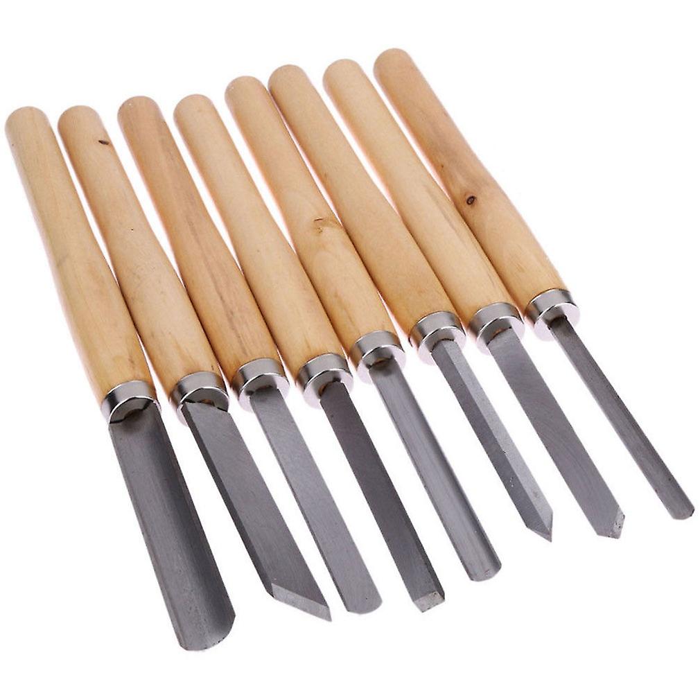8pcs Steel Wood Turning Lathe Tools Chisel Set