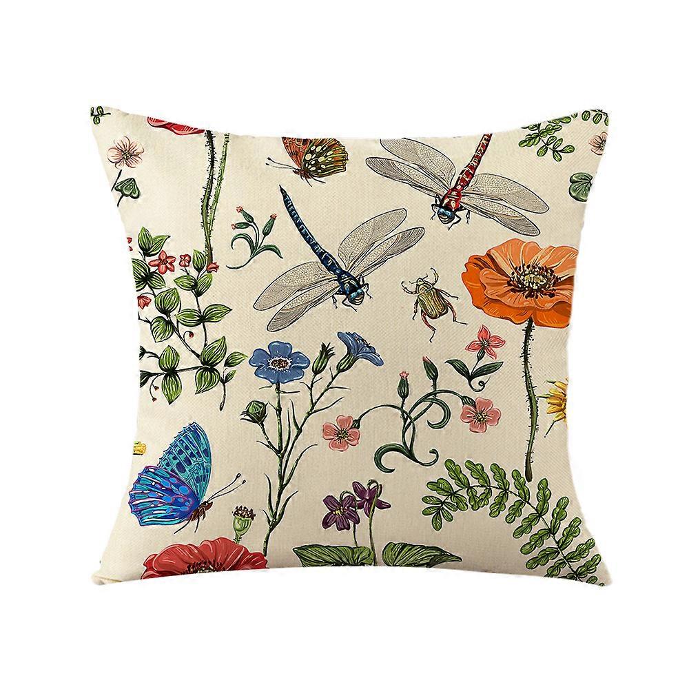 2023 New Small Plant Throw Pillow Flower Print Pillowcase Cushion Bed Pillowcase Home Decor Car Decoration Cushion Cover 45x45cm