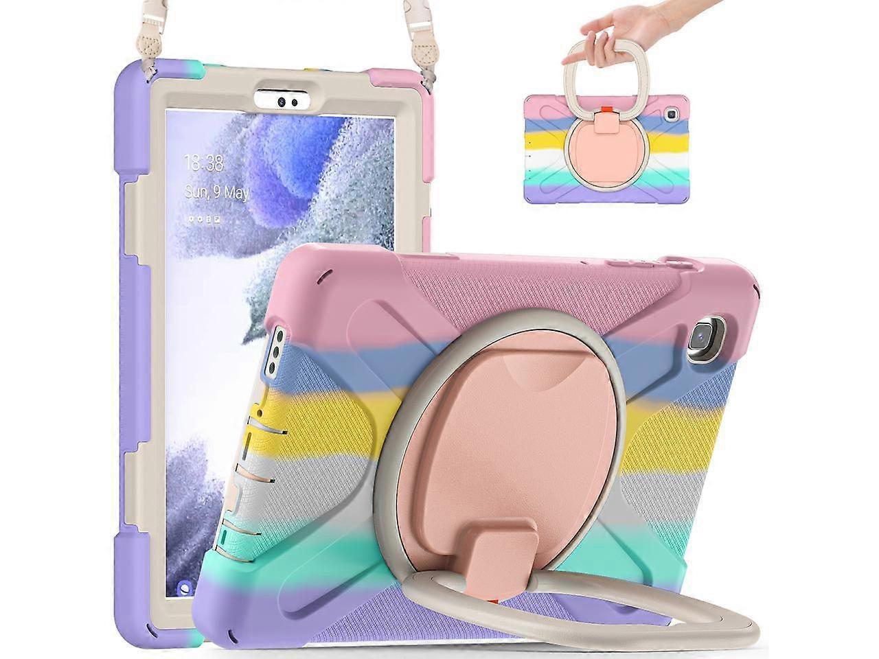 Samsung Galaxy Tab A7 Lite Case 2021, Heavy Duty Rugged Silicone Case with Handle Grip, Shoulder Strap, Stable Kickstand for Galaxy Tab A7 Lite 8.7 in