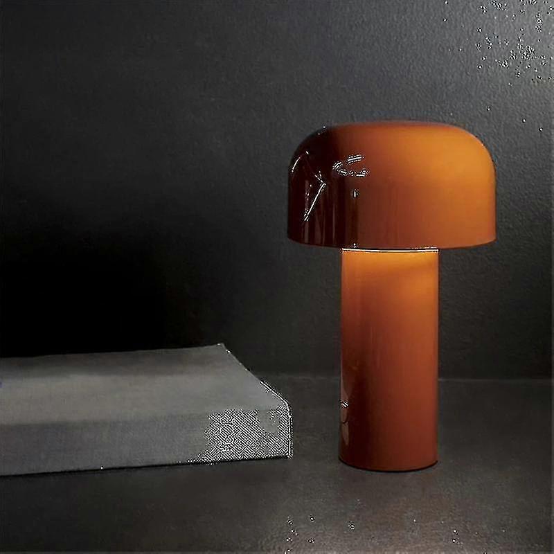 Lampe de table rechargeable à LED en forme de champignon, 3 W, 3 niveaux d'éclairage, veilleuse en métal