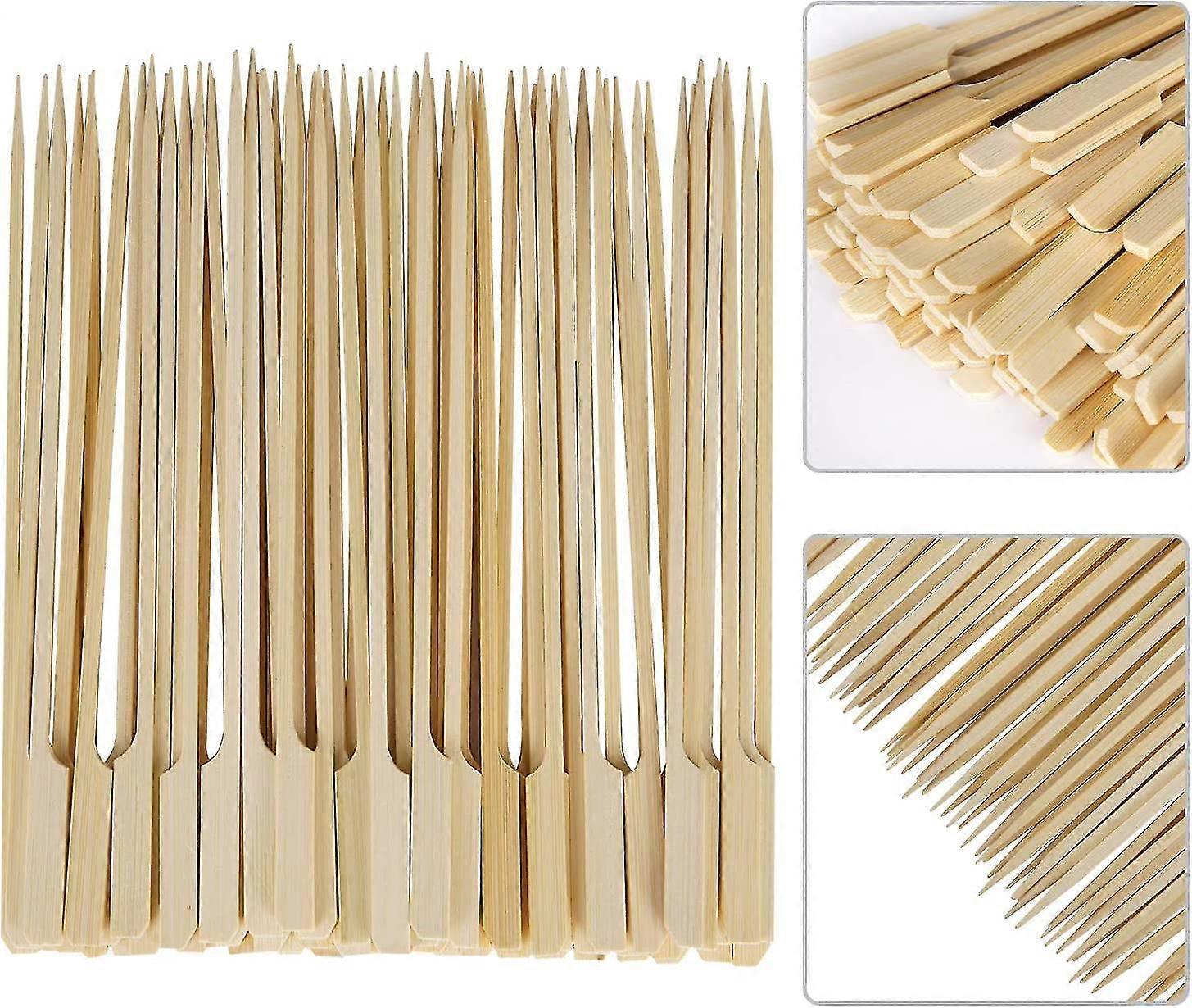 Pack Of 100 Bbq , Wooden Skewers, Finger Food Skewers, Wooden Kebab Skewers, Grill Kebab Party Sticks, Skewers For Barbecue Evenings, Co