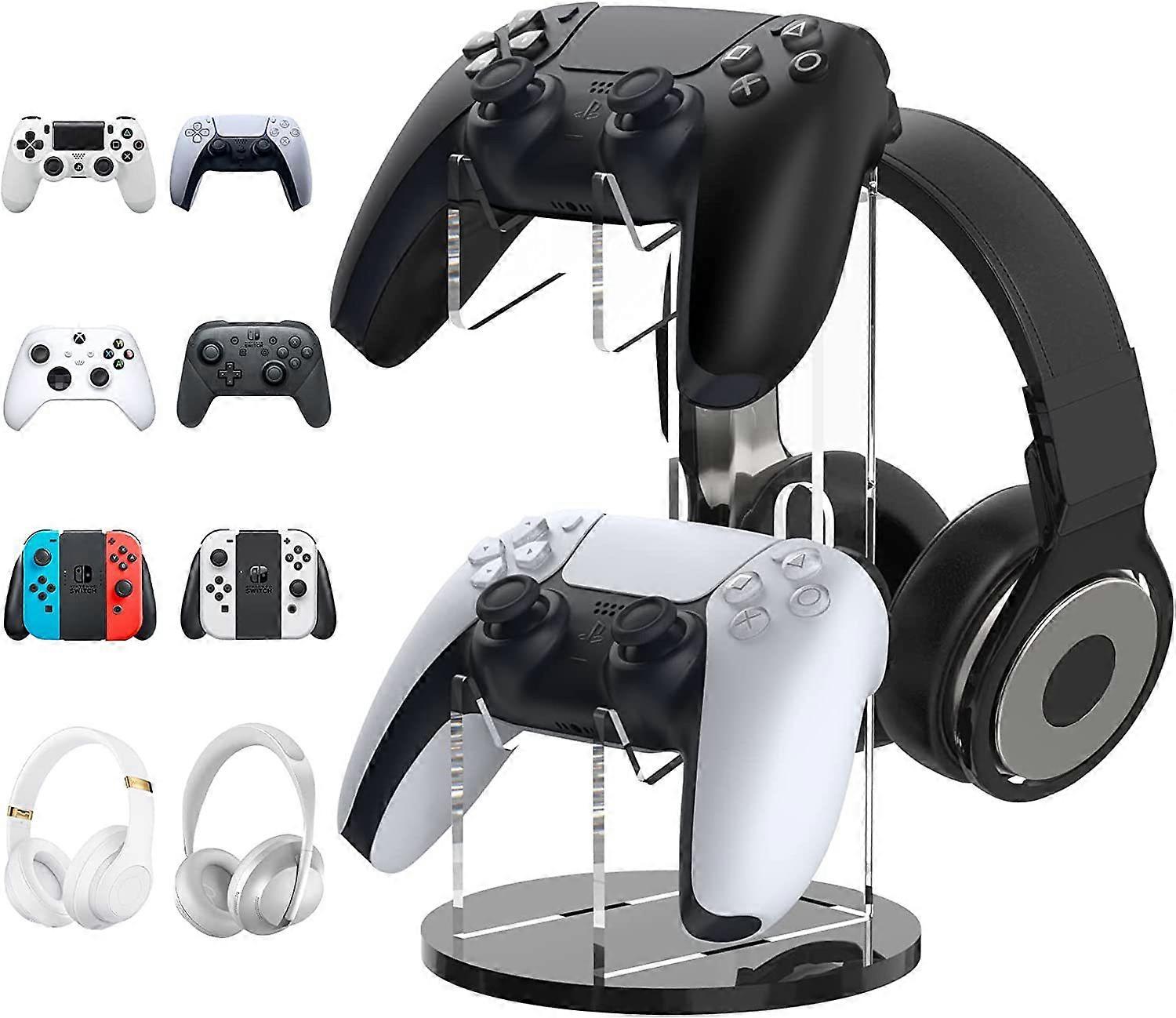 Game Controller Stand/Headphone Stand, 2-in-1 Acrylic Universal Stand, Suitable for PS4 PS5 Xbox One Xbox Series Stand Game Accessories, Controller He