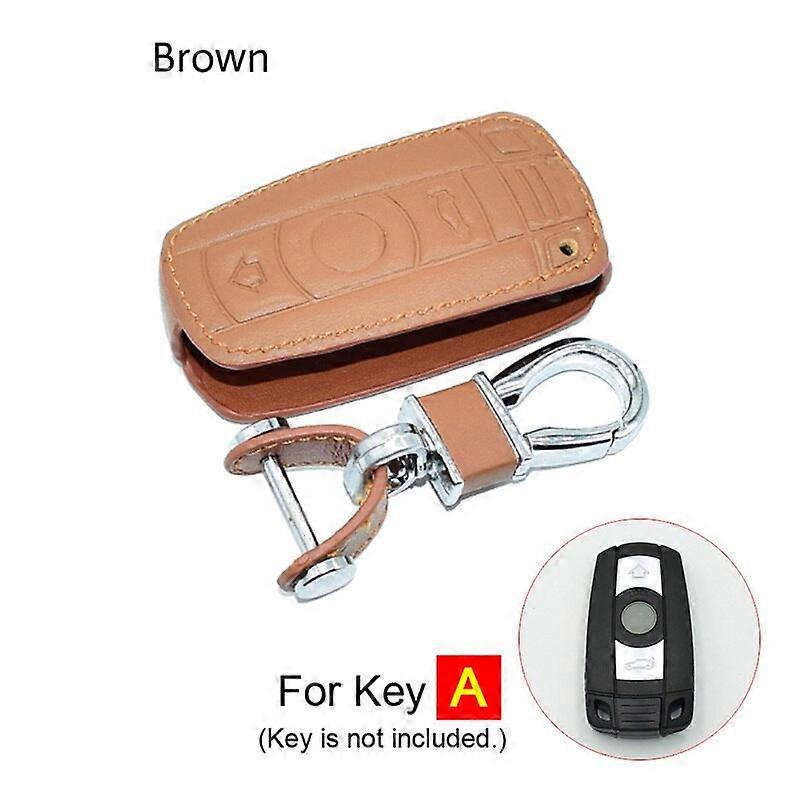 Leather Car Key Case For BMW 1 3 5 6 Series E60 E61 E70 E81 E87 E90 E91 E92 320 X1 X5 X6 Z4 Smart Remote Control Protector Cover  Key Blanks