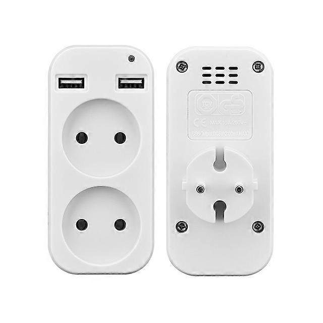 USB Wall Socket EU Standard Dual Plug Multi-Function Universal Desktop Power Outlet Flame Retardant Panel