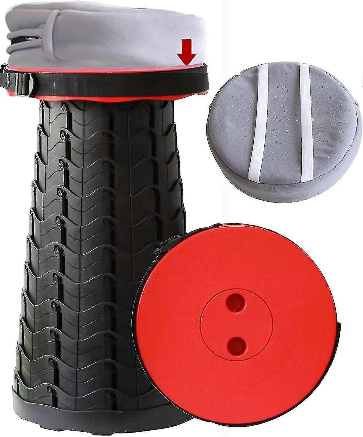 D Portable Folding Stool With Backpack Pad, Retractable