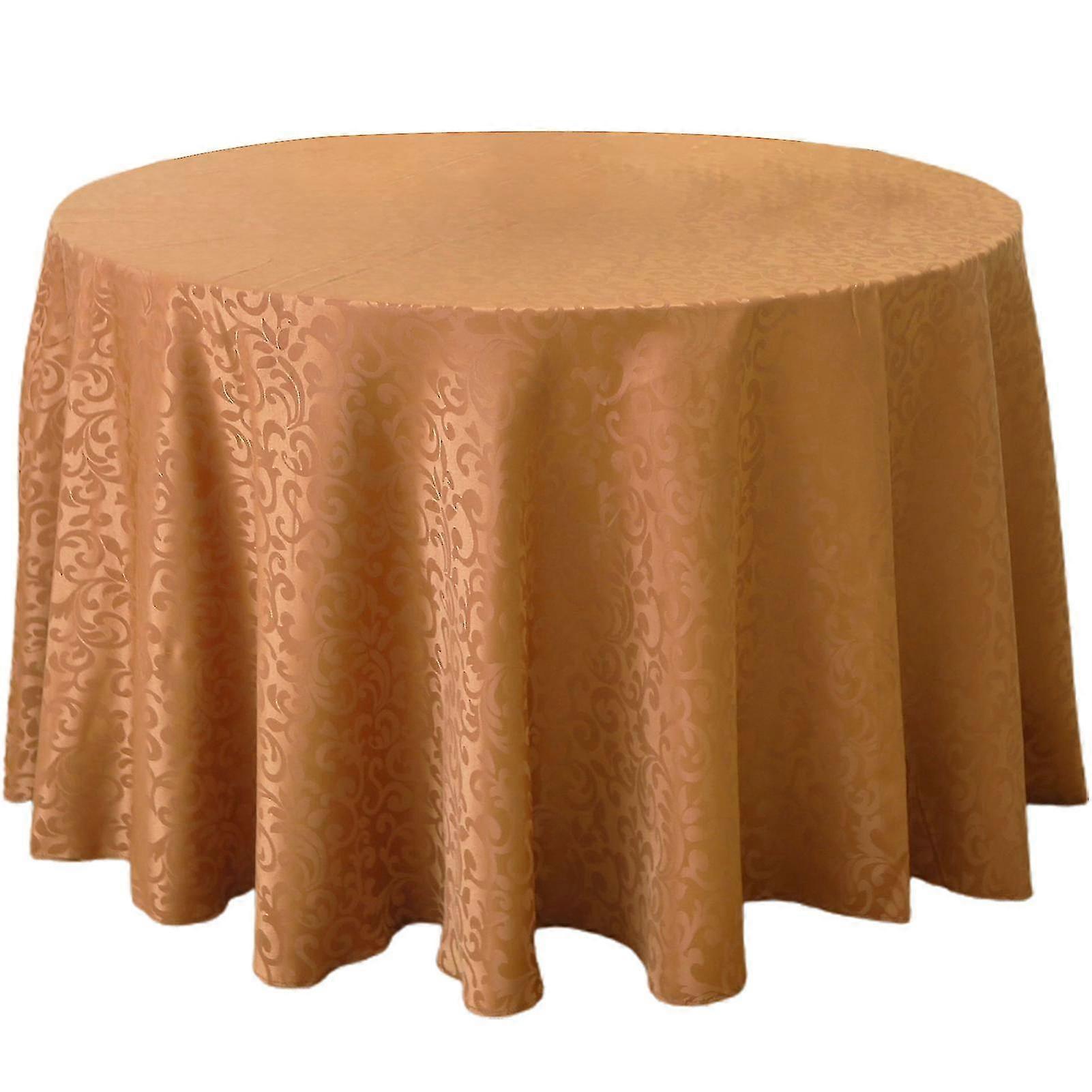 Tablecloths Machine Washable Neat Edges Round Spillproof Polyester Fabric Table Cover For Home