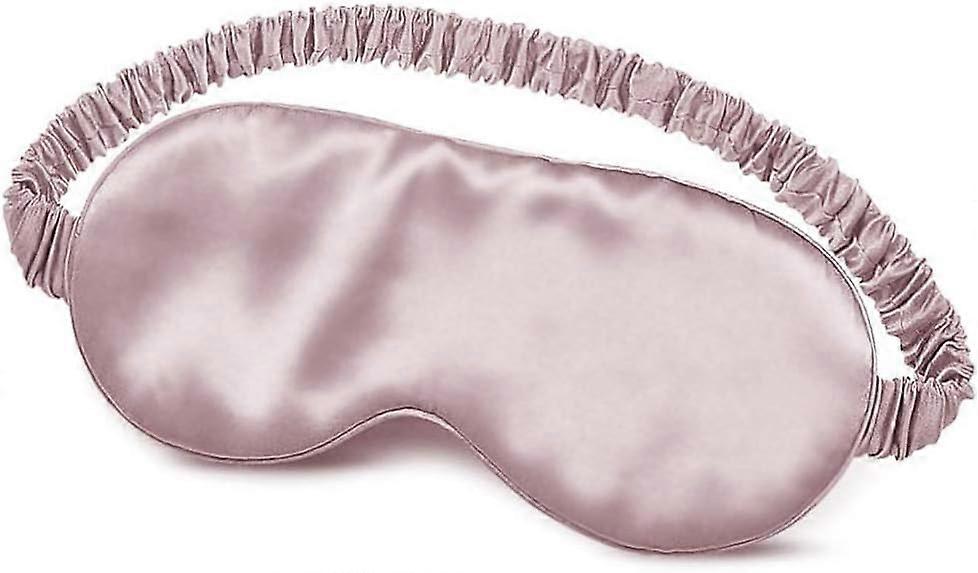 Sleeping Mask (Light Pink), Sleeping Women/Men/Girls Silk Eye Mask, Double Sided Pure Mulberry Silk Sunscreen Hypoallergenic Mama Mask with Elastic Ba