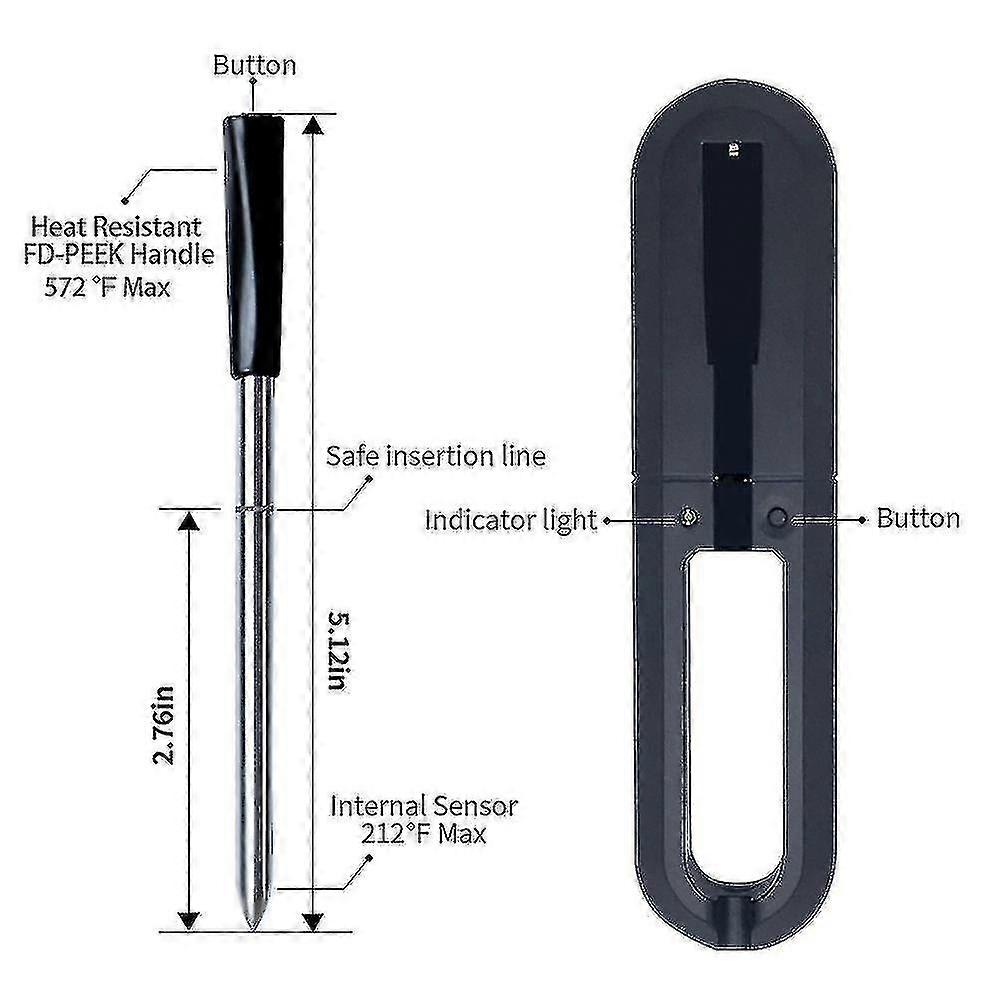 Waterproof Wireless Meat Thermometer - Digital, Oven/grill/kitchen/bbq