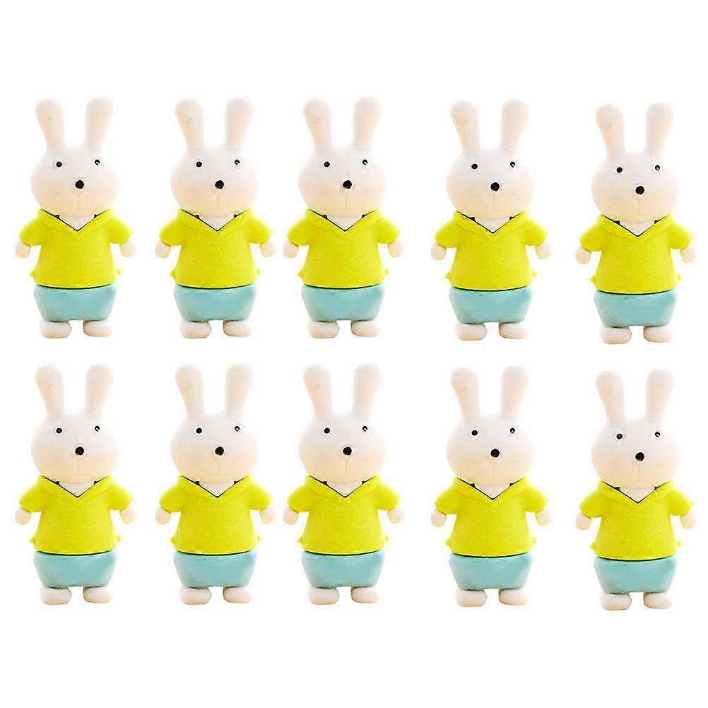 16pcs Cartoon Rabbit Eraser Lovely Rabbit Ornament Multi-use Students Eraser