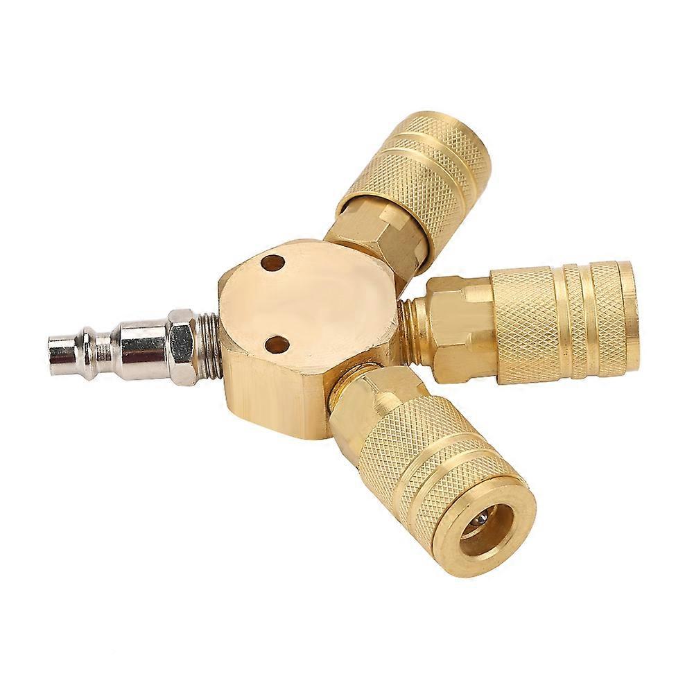 Air Gas Pneumatic T Shape Three Way Tee Connector compatible with Tube Pipe - Quick Coupling