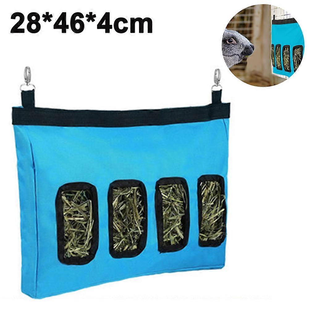 Rabbit Hay Feeder Bag, Guinea Pig Hay Feeder Storage, Rabbit Feeder Hay Feeder for Rabbit Guinea Pig-Blue
