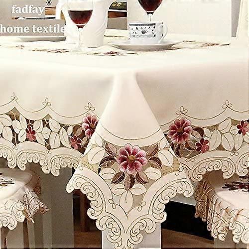 European Rustic Tablecloth Handmade Table Cloth Rectangular Hollow Out Table Cover