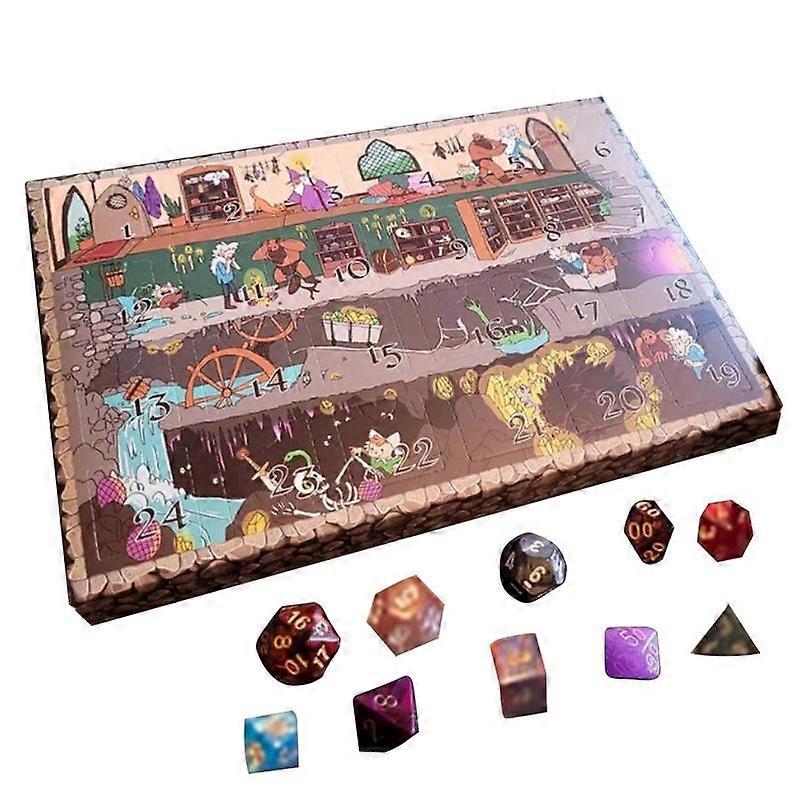Advent Calendar 2024 Dungeons & Dragons Advent Calendar Random Polyhedral Dice,100% New