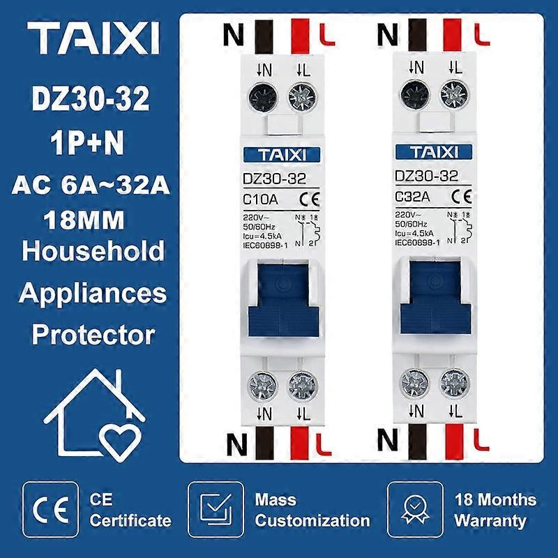 DZ30-32 DPN MCB Mini Circuit Breaker 6A 10A 16A 20A 25A 32A Home Circuit Air Switch Short Circuit Overload Protection