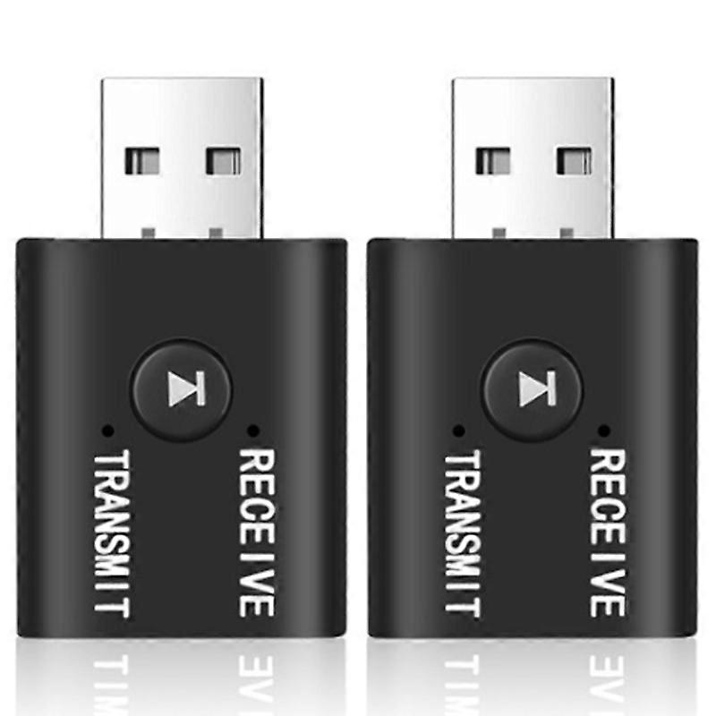 2X 2 In 1 Bluetooth 5.0 USB Adapter Transmitter Receiver,For Wireless Mouse Keyboard Speaker