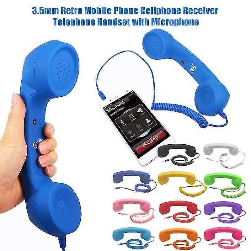 3.5mm Universal Retro Telephone Handset Headphone Microphone For Mobile Phone Tw