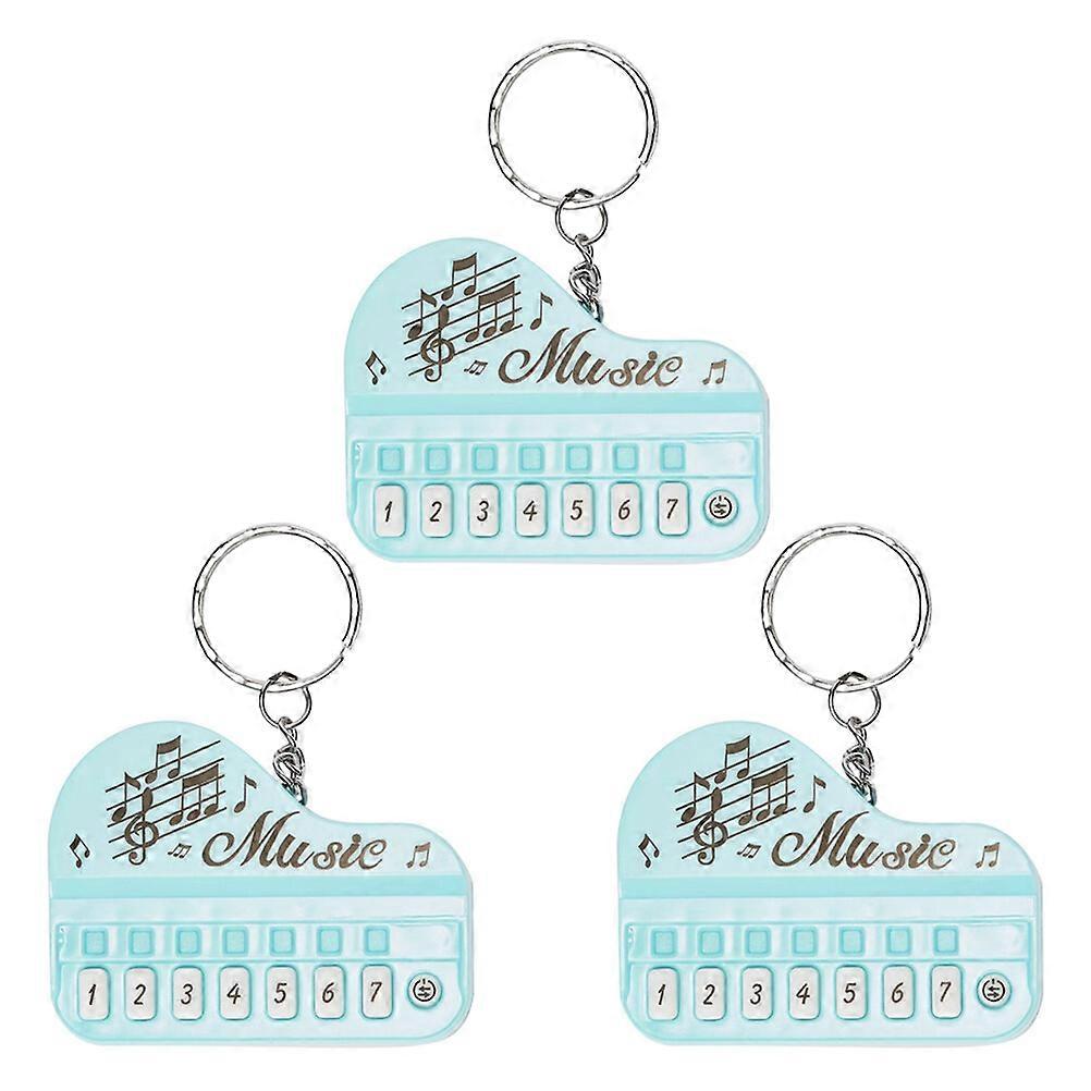 3 pcs Pendant Keychain Mini Piano Keyboard Keyring Hanging Charm Decorative Keychain