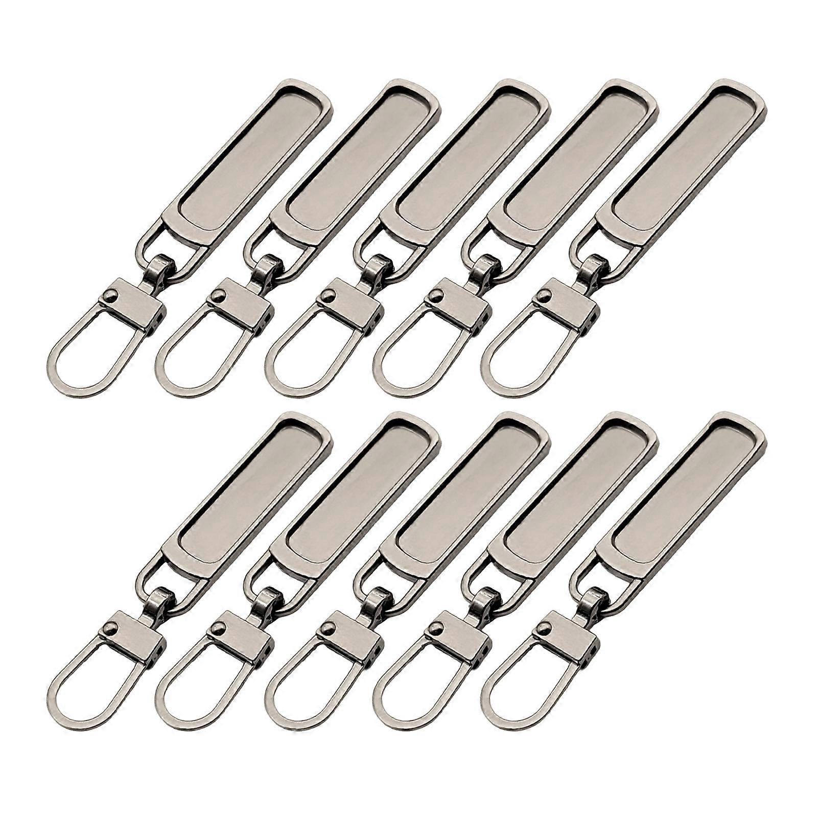 10Pcs Zipper Puller Detachable Smooth Alloy Replaceable Zipper Head Puller Home Use mengxi