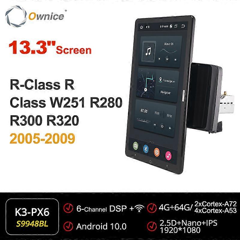 1920*1080 Android 10.0 Tesla 13.3 Inch Rotation for Mercedes Benz R-Class R Class W251 R280 R300 R320 2005 - 2009 Car Radio