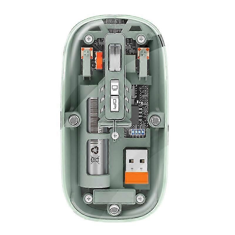 Wireless Clear Mouse Quiet Feature, Rechargeable Battery Mouse 2.4G+BT1+BT2
