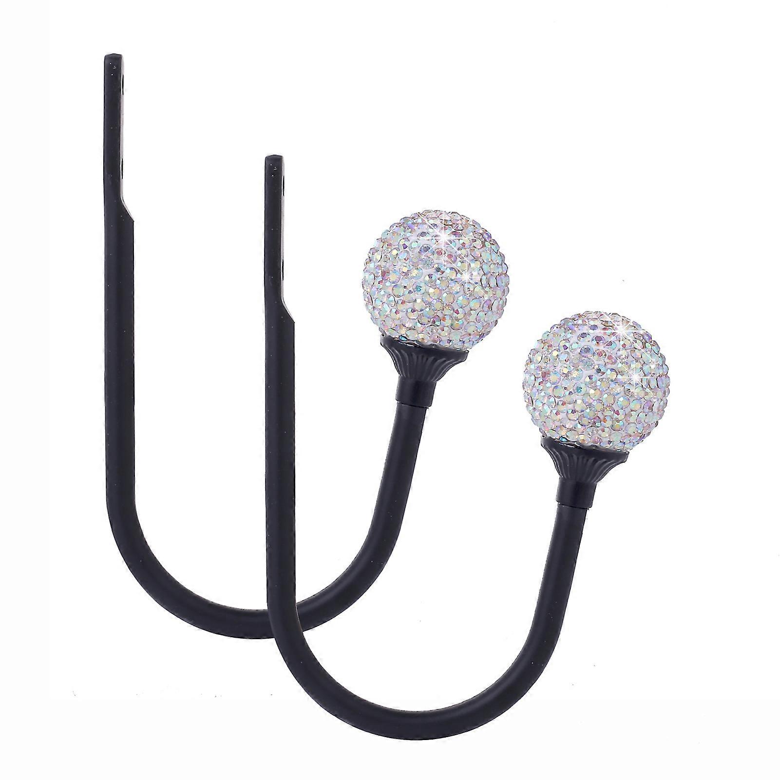 1 Pair Multifunctional Rhinestone Ball Bling Loop Holder Home Curtain Holdback Drapery Tieback