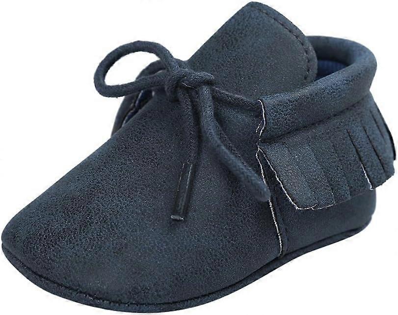 サギ幼児モカシン - ユニセックス ベビー 男の子 女の子 ソフト ソール タッセル 幼児 ファースト ウォーカー シューズ Z - レースアップ ネイビー