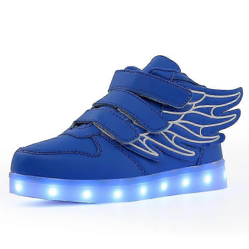 Led Light Up Hi-top Shoes Com Asa USB Tênis Recarregáveis Piscando para Crianças Crianças Meninas