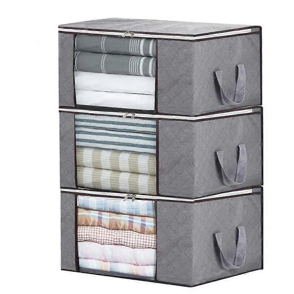 foldable storage boxes, clothes, blankets, pillows