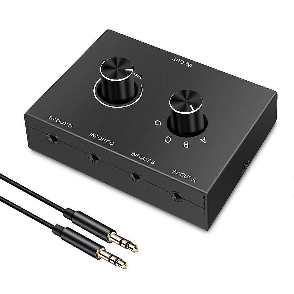 Stereo Audio Switch Audio Switcher 4 Ingång 1 Utgång / 1 Ingång 4 ut Ljud