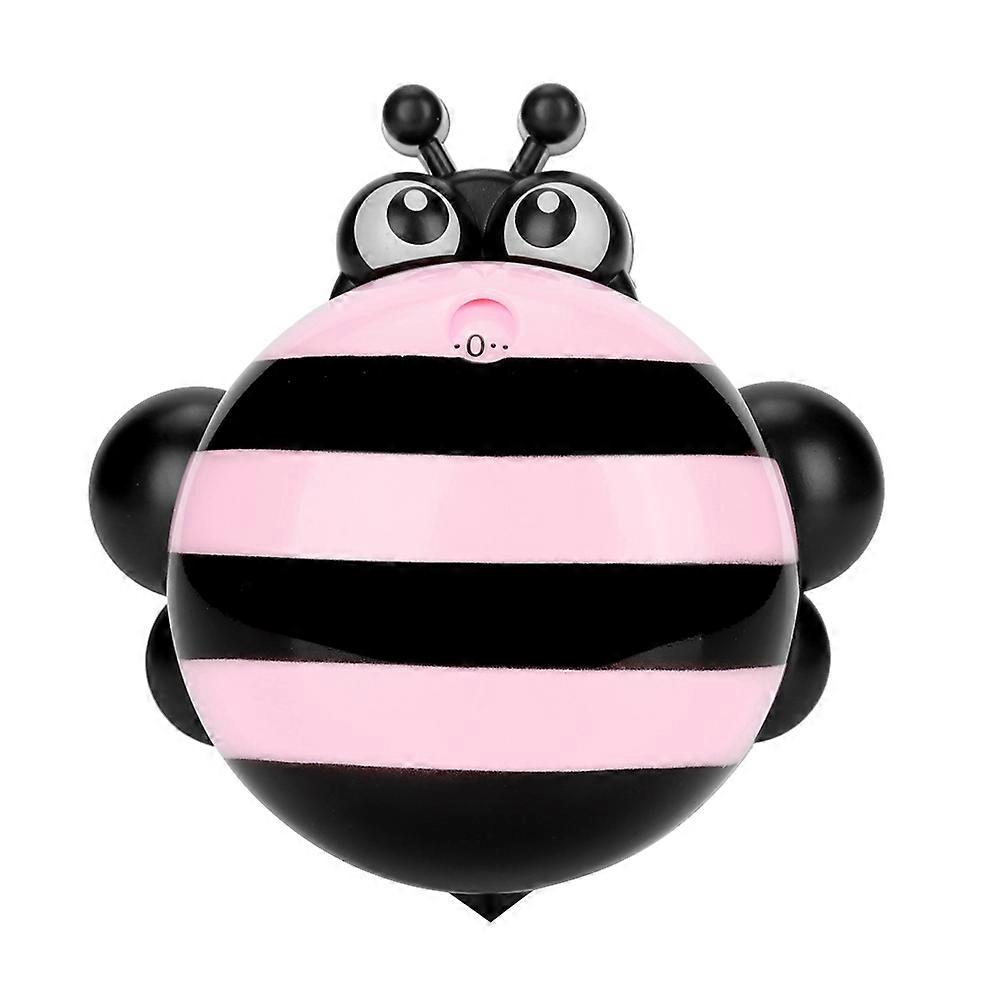 Mechanical Cooking Timer Cartoon Bee Manual Counters Kitchen Alarm Timing Tool(Pink)
