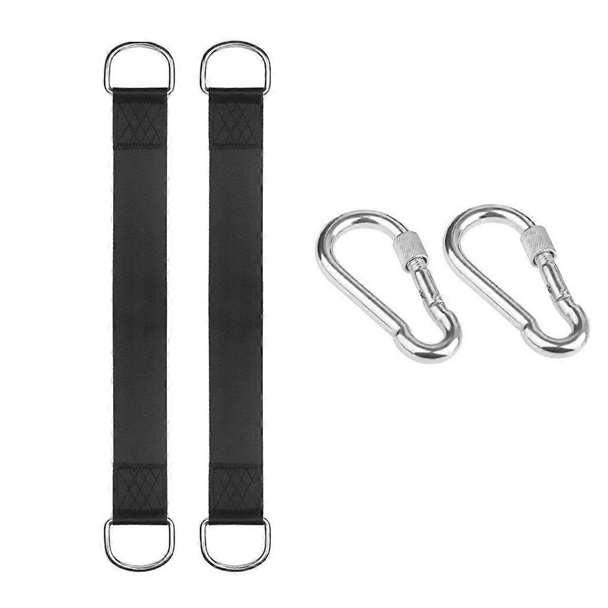 2Pcs Tree Swing Straps Hanging Kit with 2 Carabiners Single Bar Extension Belt Belt 3.0m