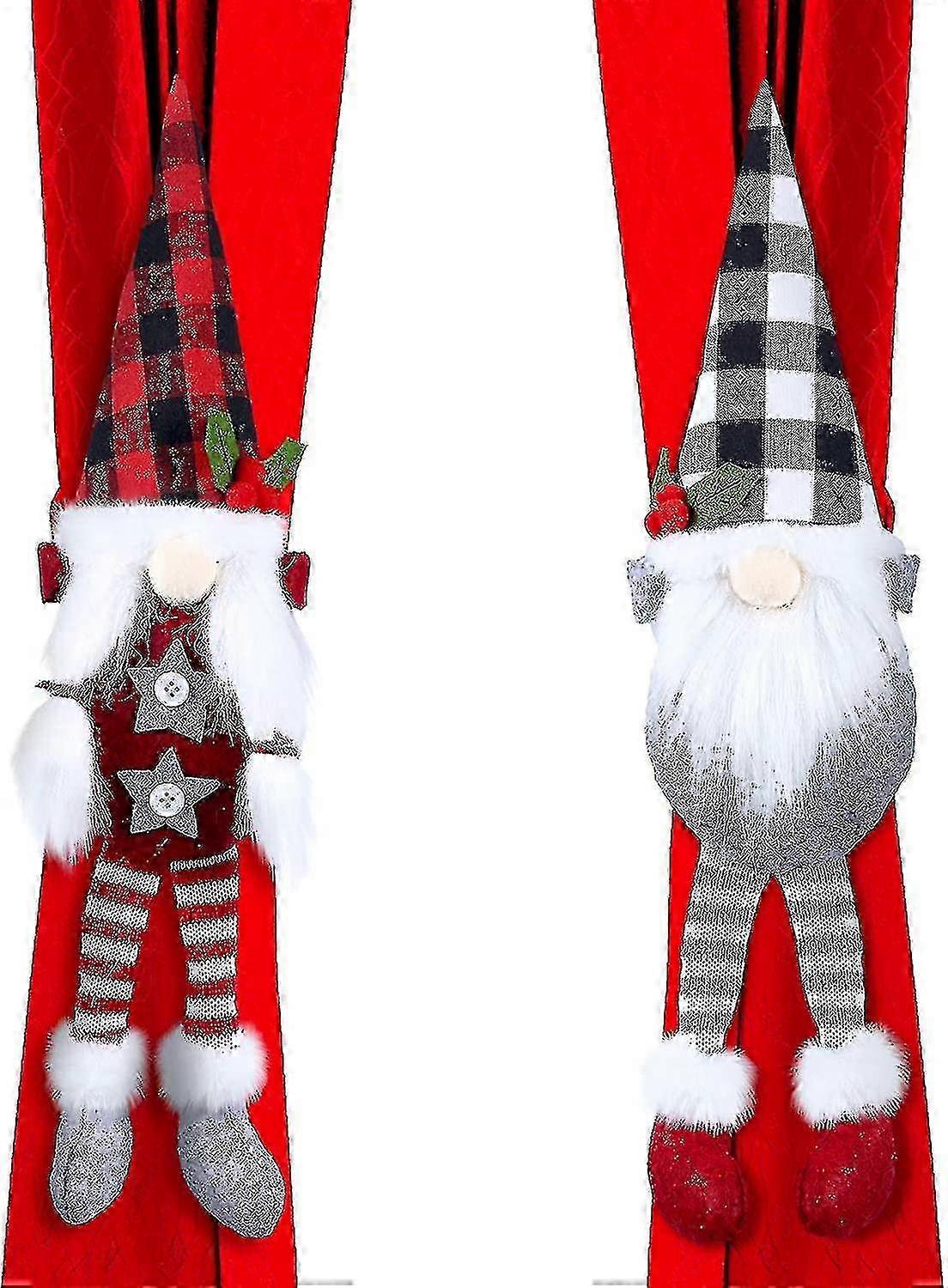 2er-Pack Weihnachtsvorhang-Zurrgurte mit Hakenklemme, Heim-Urlaubsdekoration