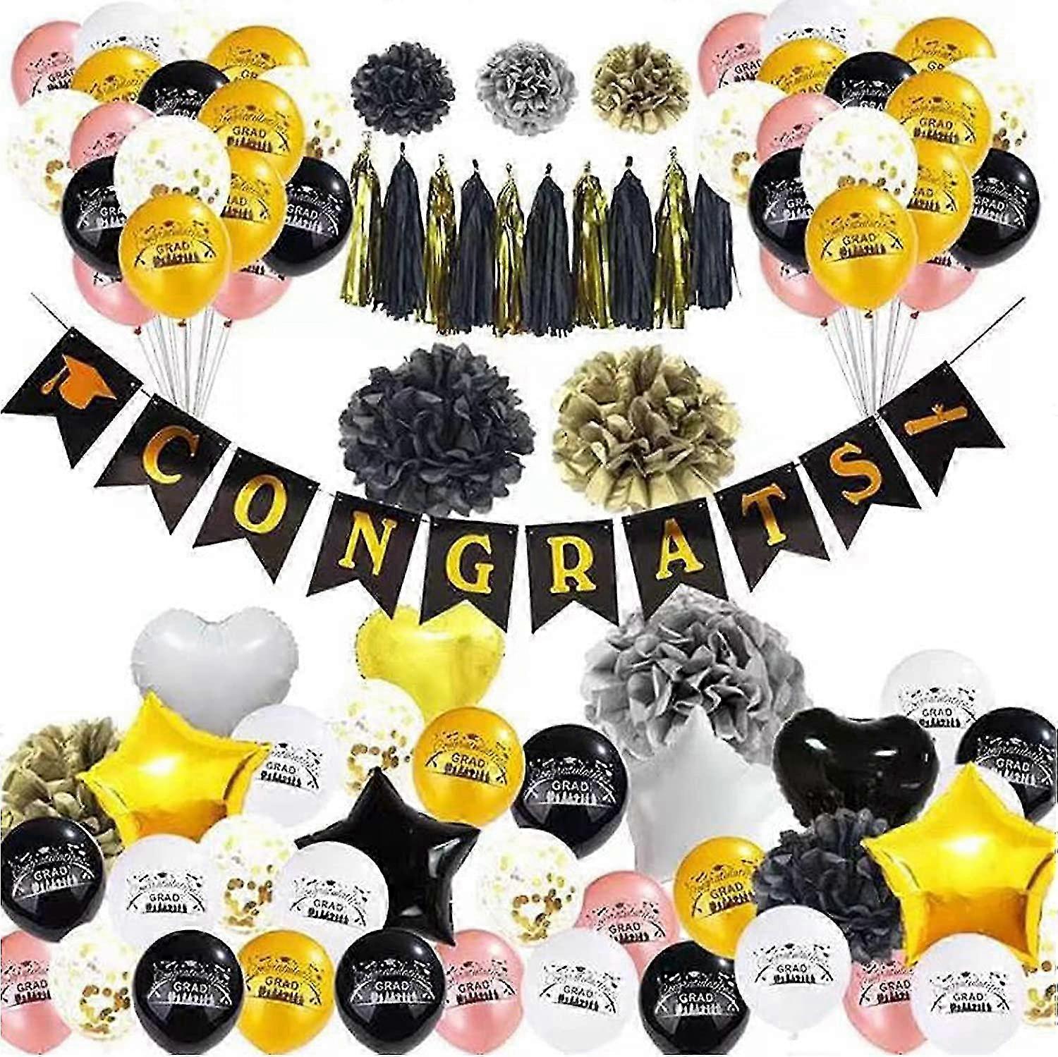 Graduation Party Decorations Pack with Banner Balloons