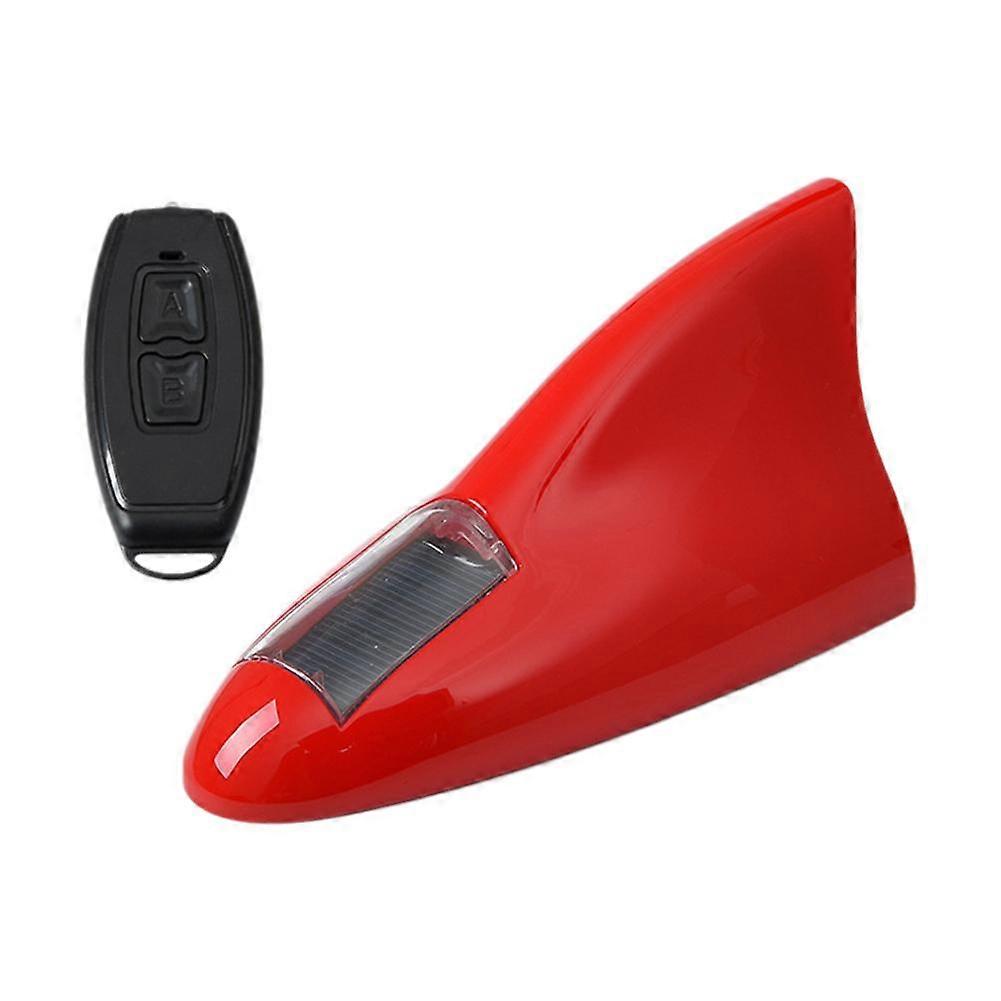Car Solar Shark Fin Antenna Remote Control Flashing Light Body Decoration