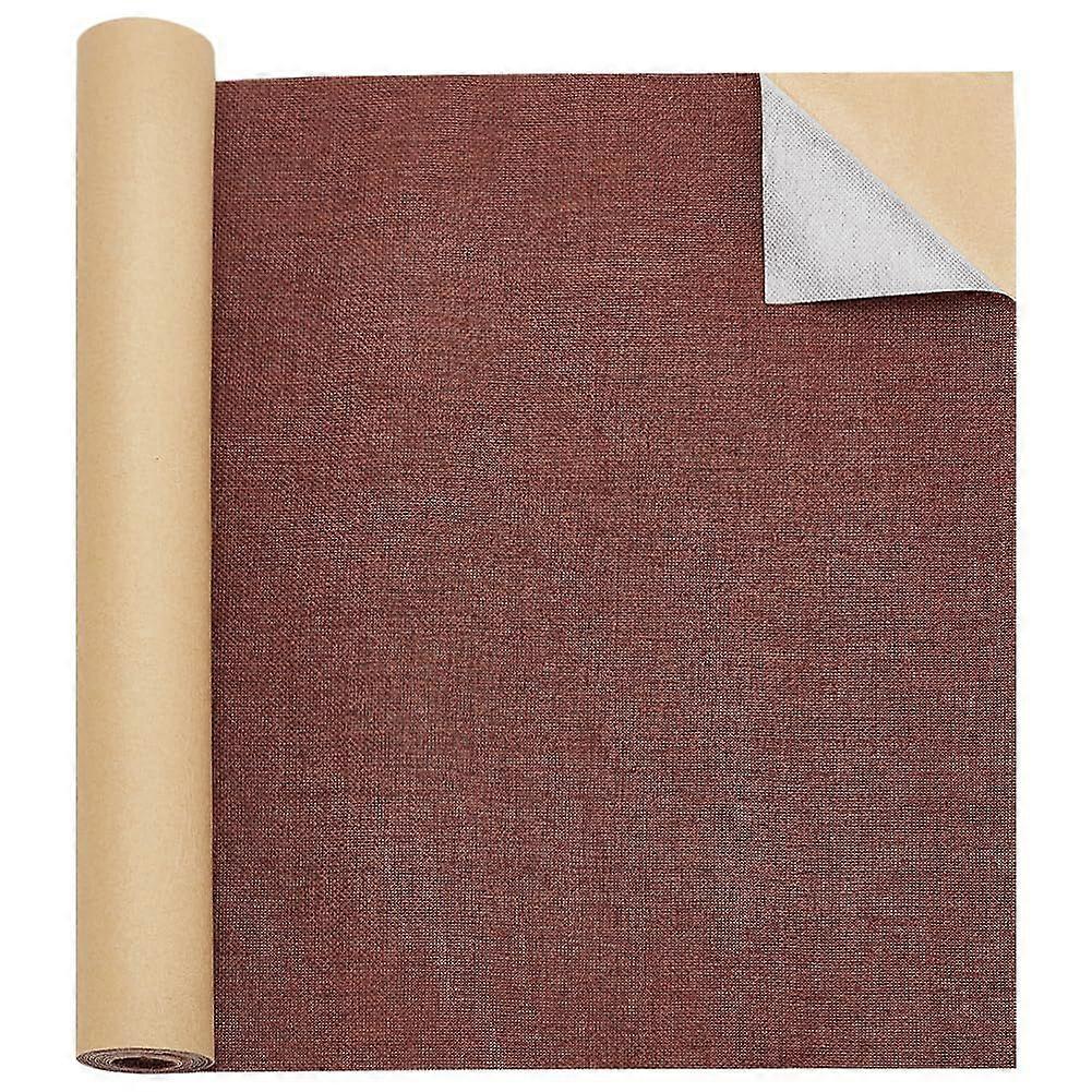 2.1 Yard Coffee Fine Linen Repair Patches 15.75 inch wide Self-Adhesive Fabric Patches Tape for Upholstery Furniture Sofa Car Seats Office Chair Cloth
