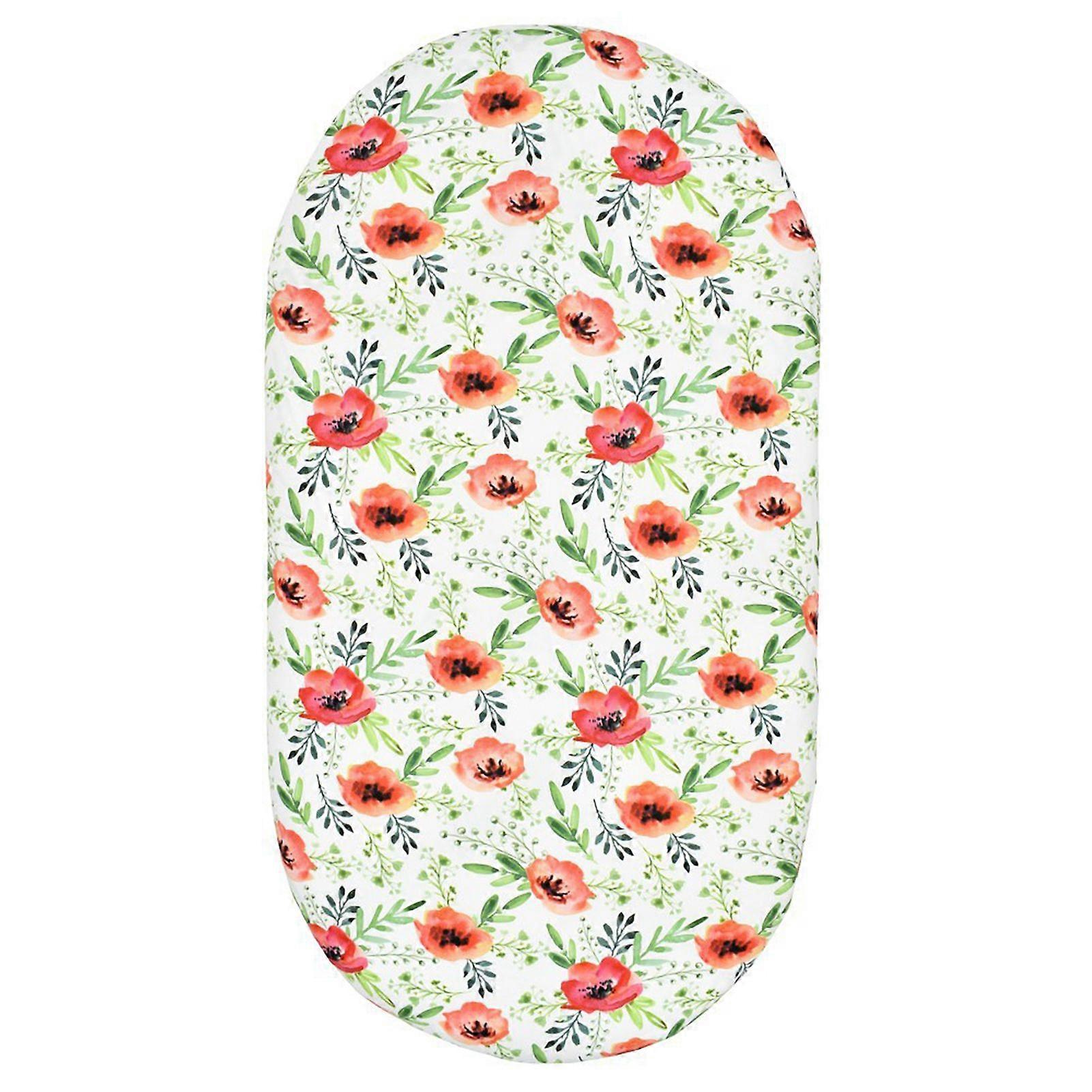Baby Cradle Sheet Cartoon Printing Elastic Edge Easy Installation Fits Oval Round Rectangular Hourglass Mattresses Bassinet Bed Sheet
