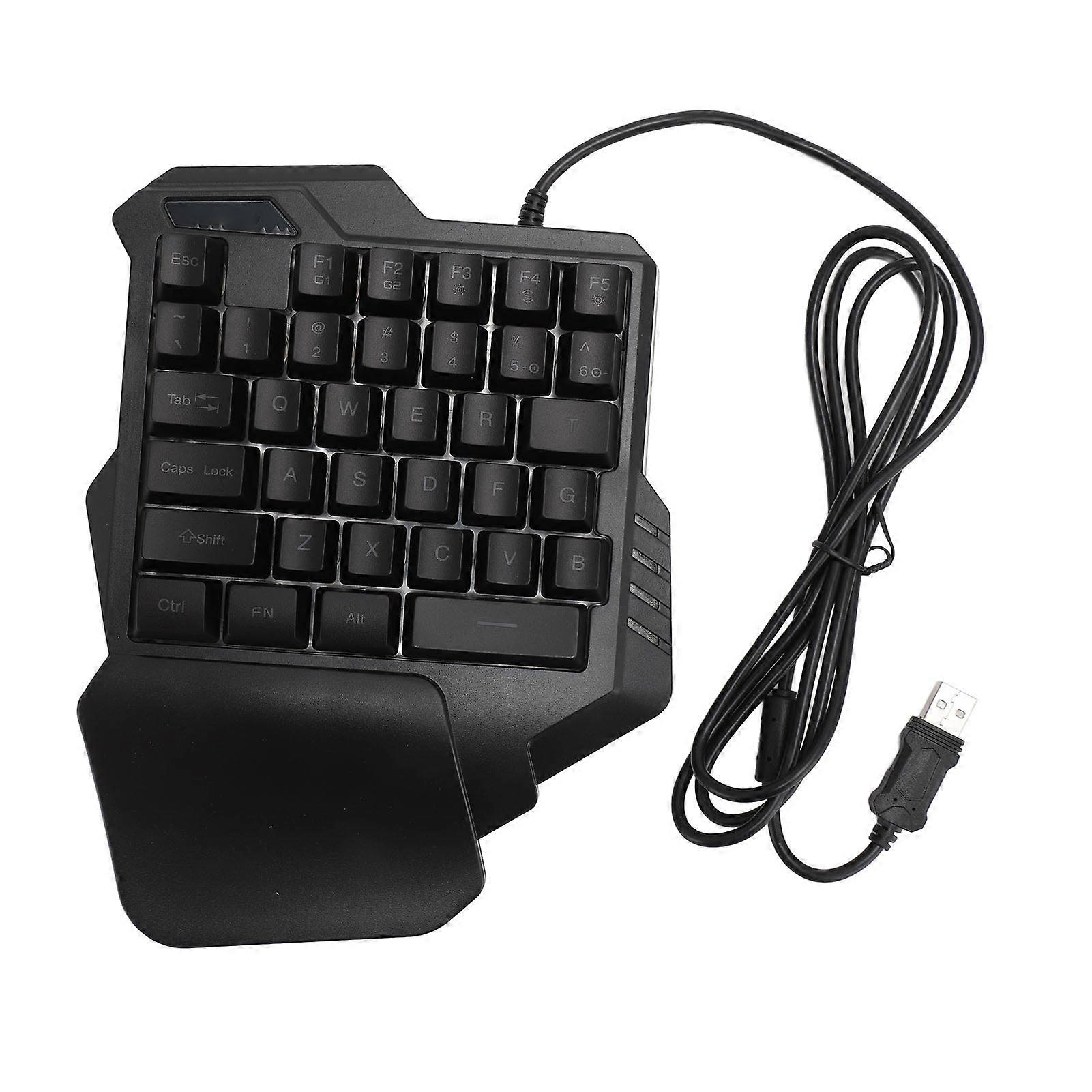 One Handed Gaming Keyboard 35 Keys RGB Backlight Ergonomic Mini Keypad for PC Gamer